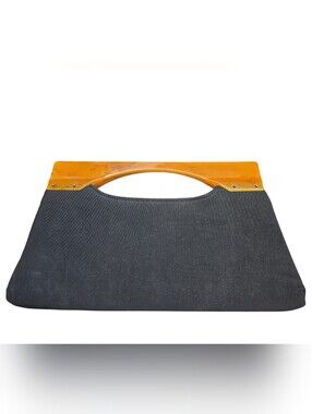 Vintage Bakelite Brown & Black Clutch